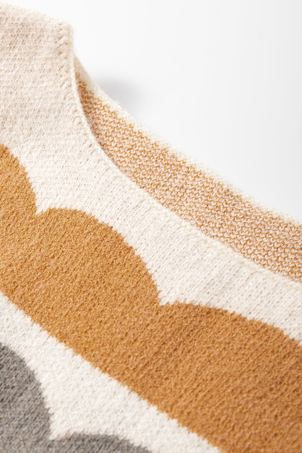 Wave Striped Balloon Sleeve Sweater