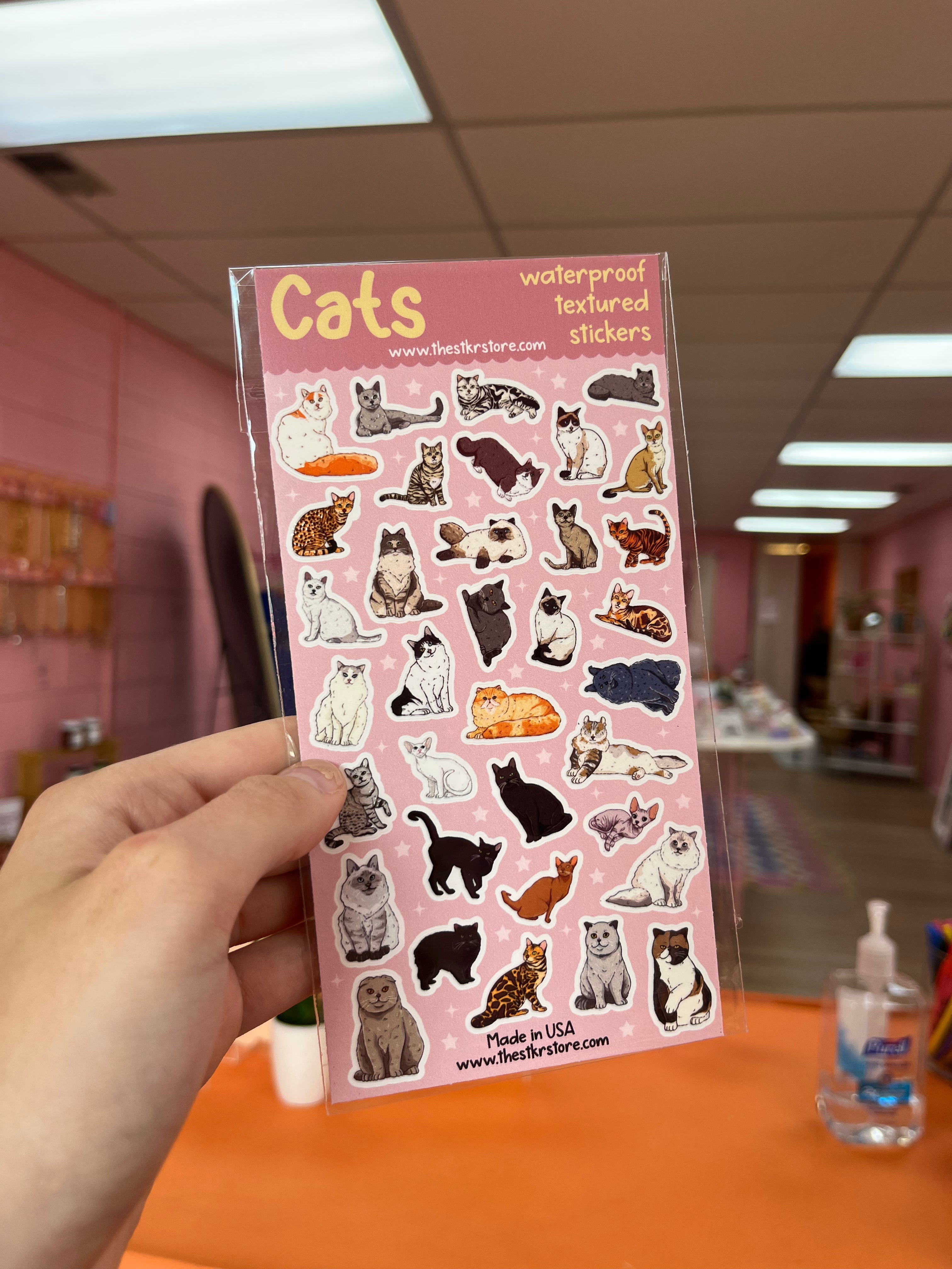 Cats Waterproof Sticker Sheet