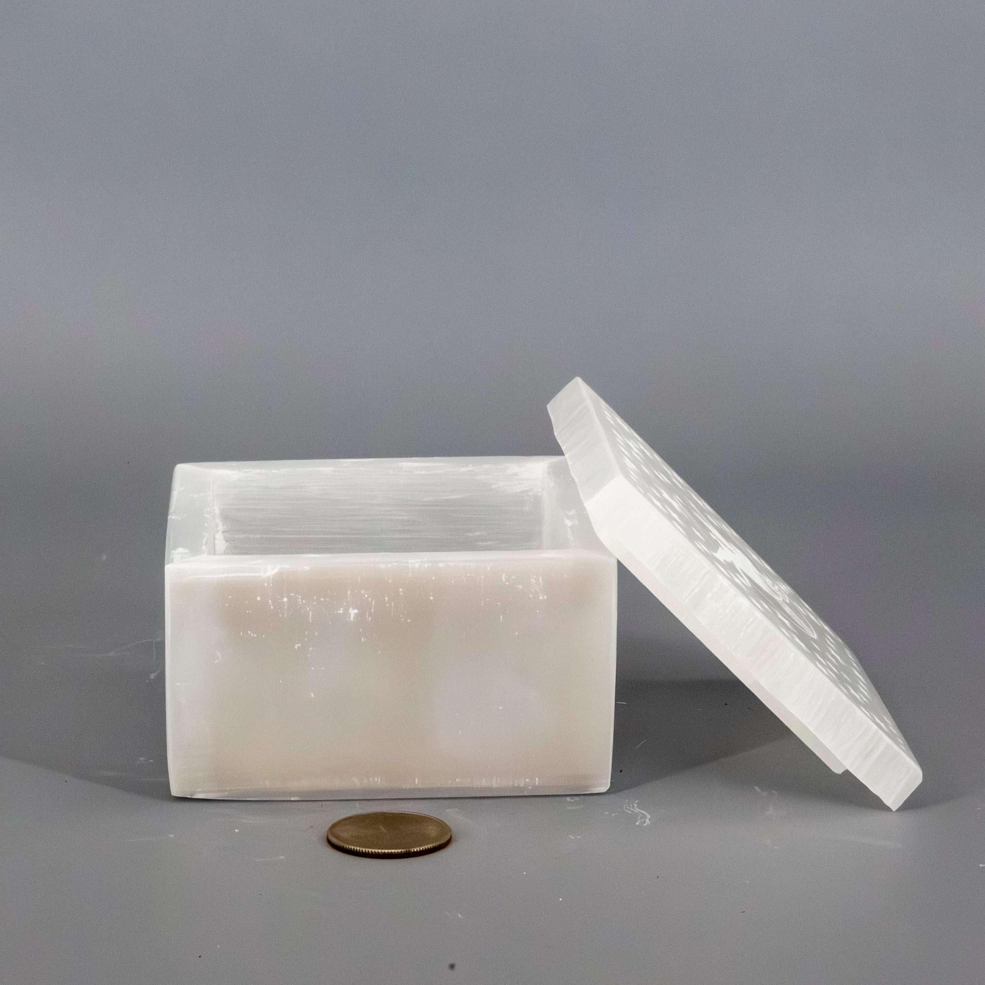 Selenite Crystal Carved Forest Fairy Jewelry Keepsake Box
