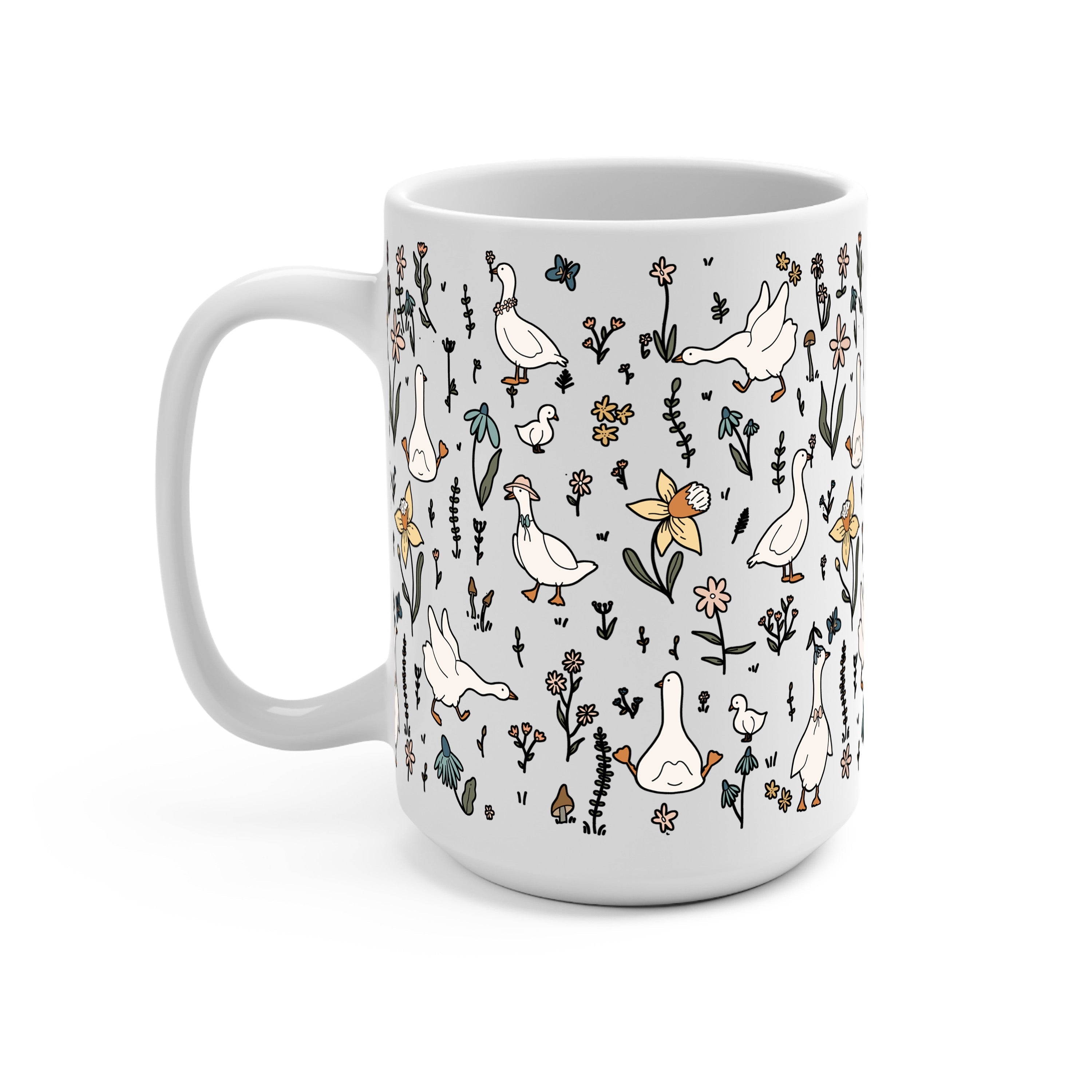 Cottage Garden Geese Glass Cup, Mug & Tumbler