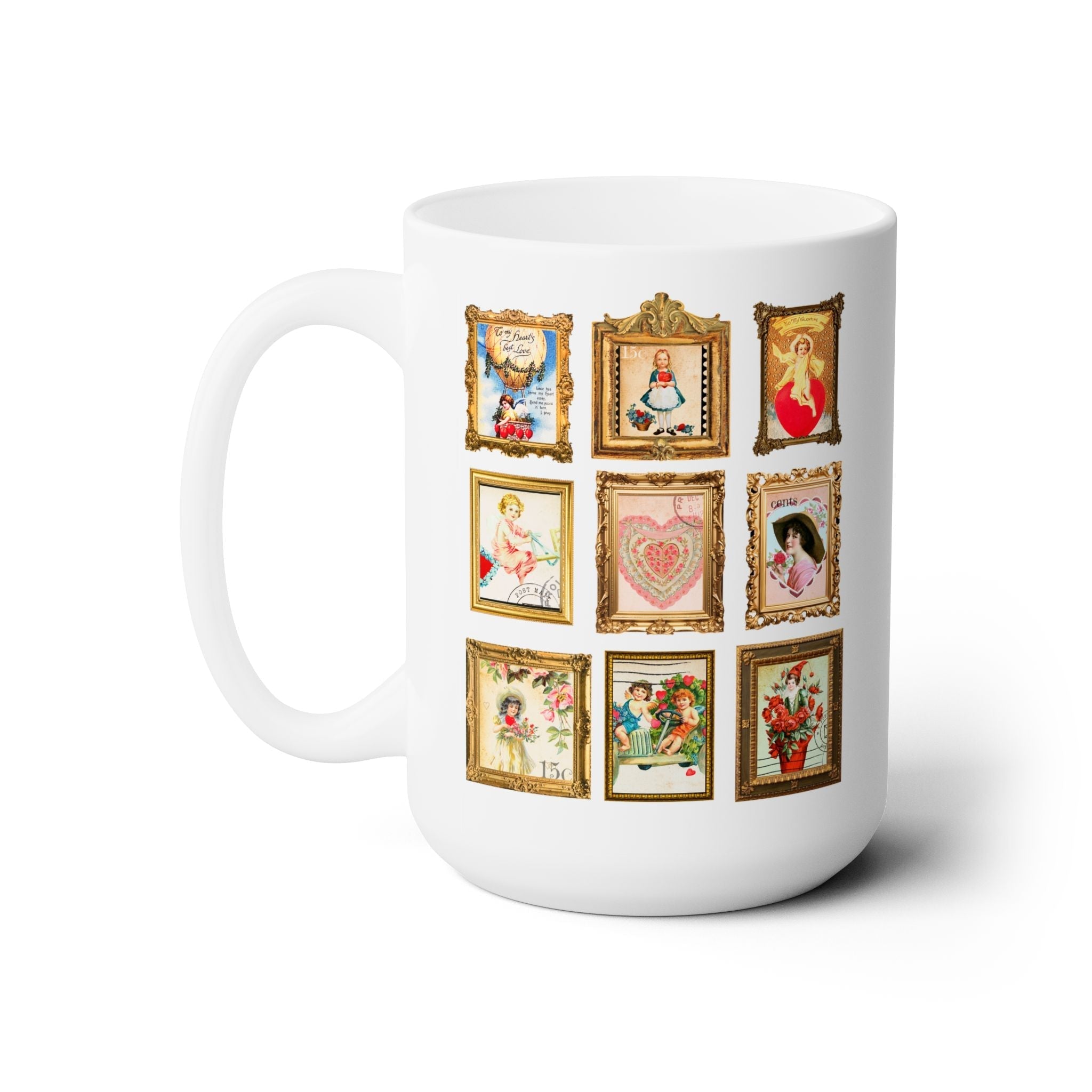 Adorable Vintage Valentine Stamps Coffee Mug