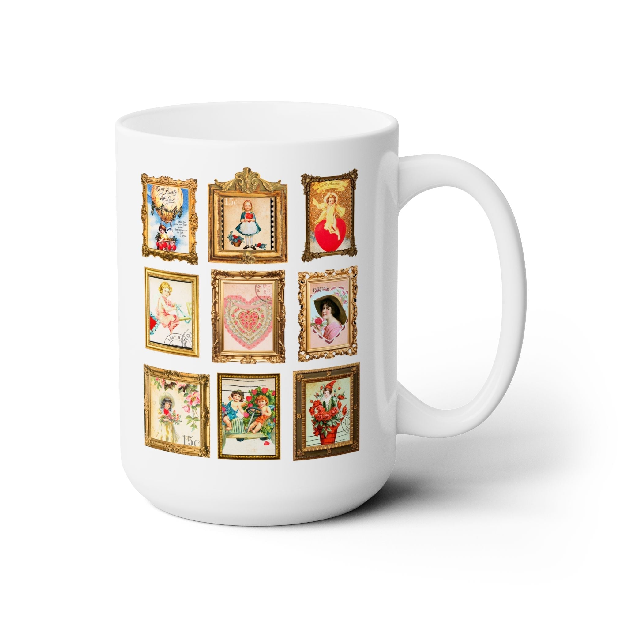 Adorable Vintage Valentine Stamps Coffee Mug