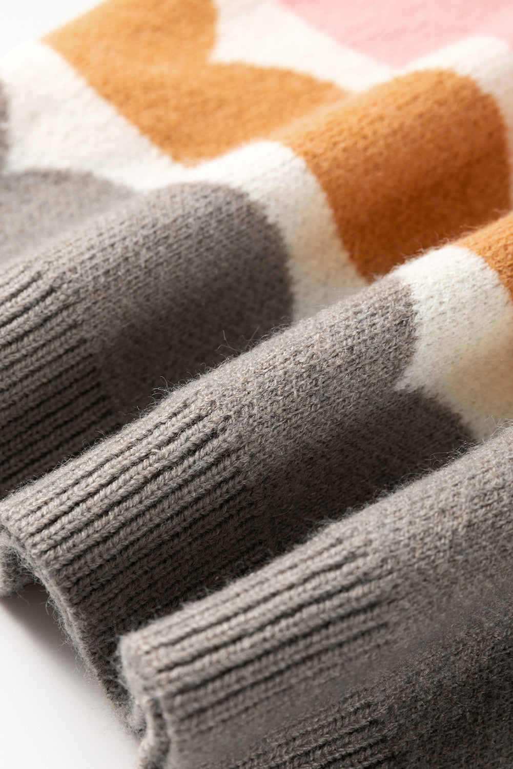 Wave Striped Balloon Sleeve Sweater