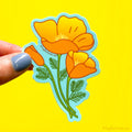 Golden Poppy Vinyl Sticker