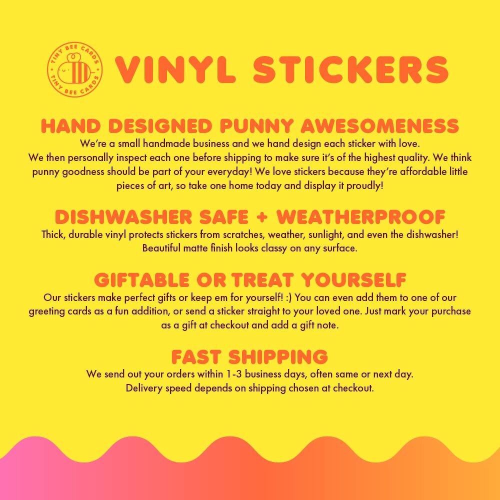 Orange Cat Vinyl Sticker "Cozy Right Meow"