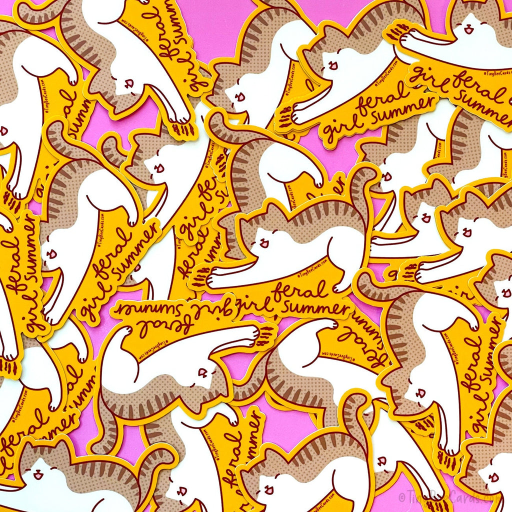 Cat Vinyl Sticker "Feral Girl Summer"
