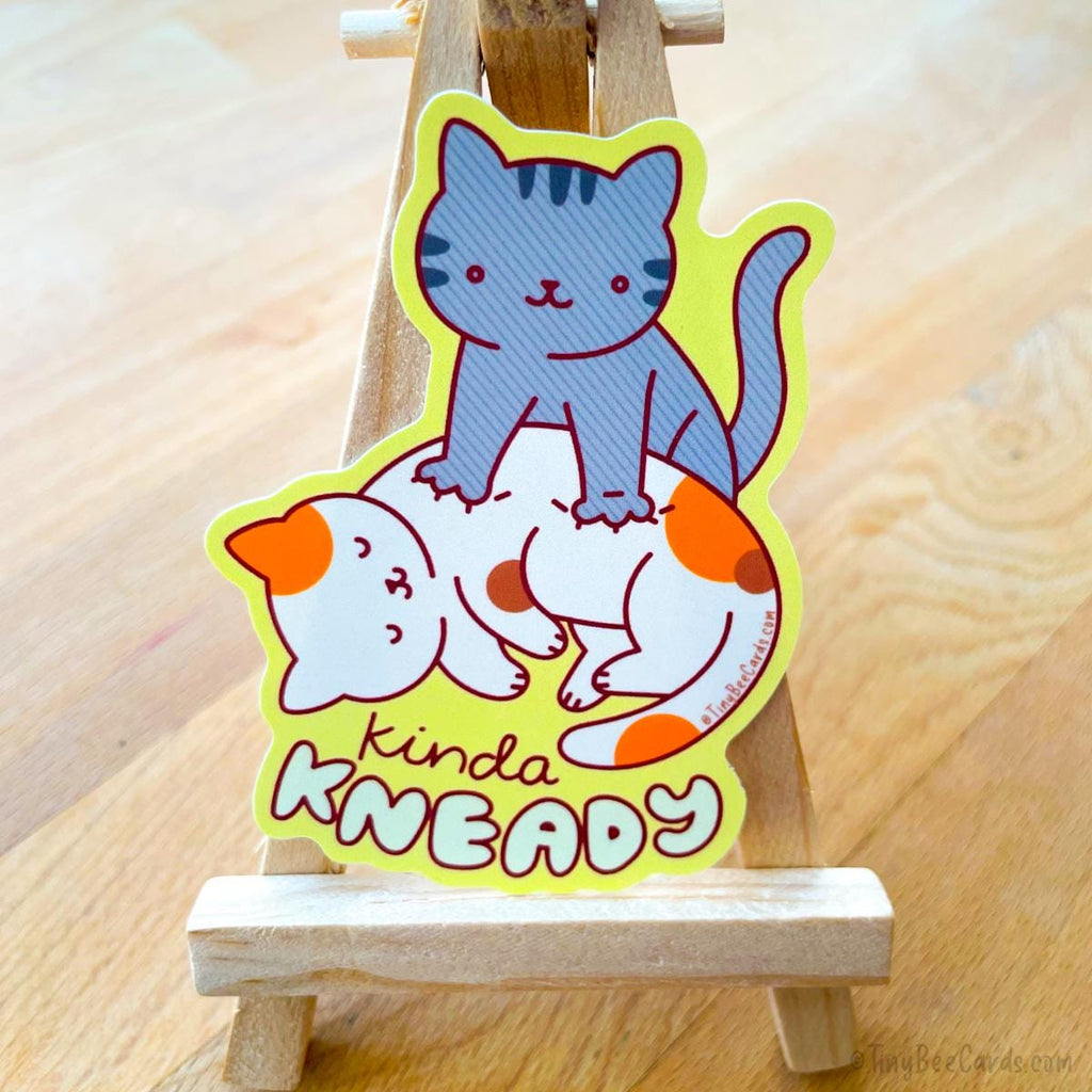 Kneading Cat Vinyl Sticker "Kinda Kneady"